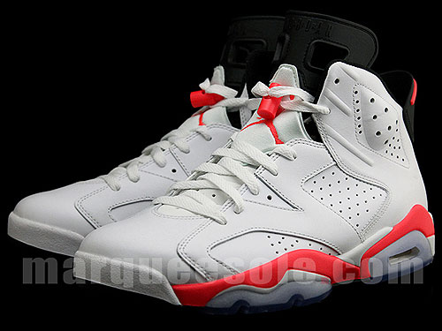 Nike Air Jordan 6 White Infrared Black Sneakers 384664-123